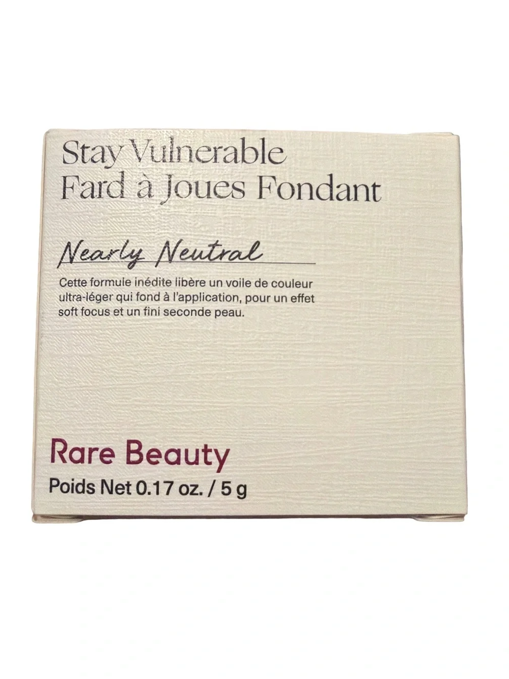 RARE BEAUTYStay Vulnerable Melting Blush Nearly Neutral (soft neutral pink) NWT